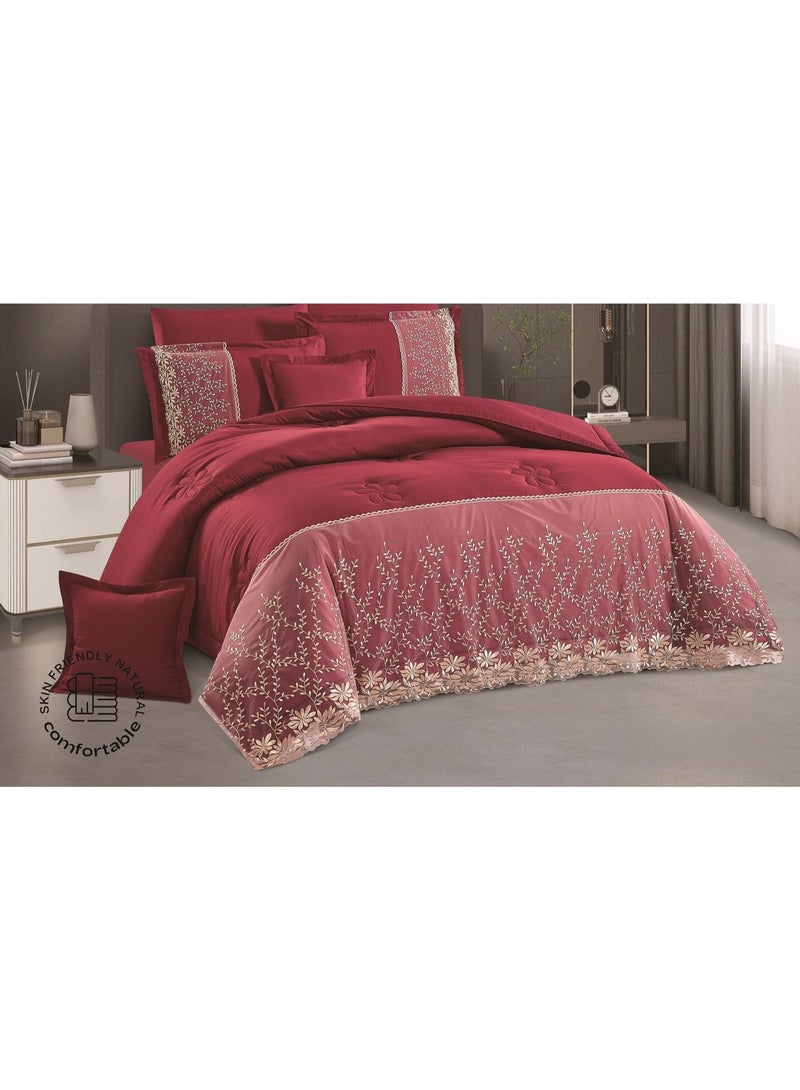 مارك مفرش نفرين فخم ملكي عرائسي نفرين بتصميم الدانتيل من خامه الميكروفايبر مقاس 240*260 سم - Image 1